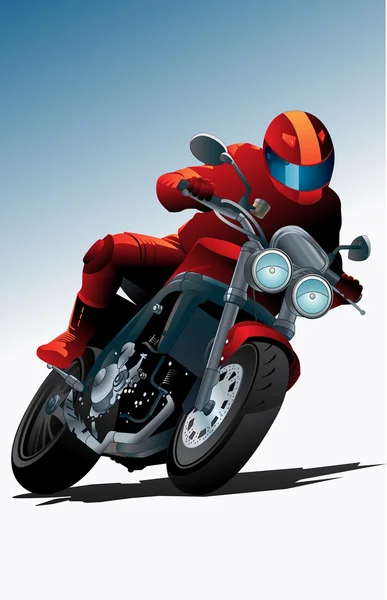 Vektor sportovní motocykl s řidičem — Stockový vektor