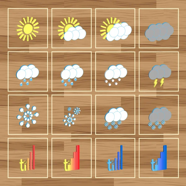 Väder ikoner använda vektor-knapp — Stock vektor