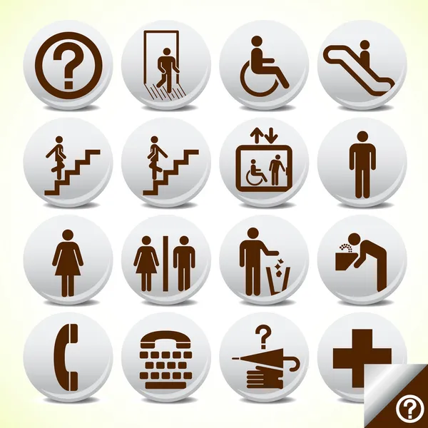 Icons set of service signs vector — Stock Vector