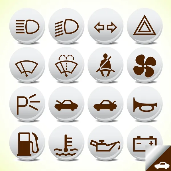 Car and accessories icon button set vector — Stock Vector