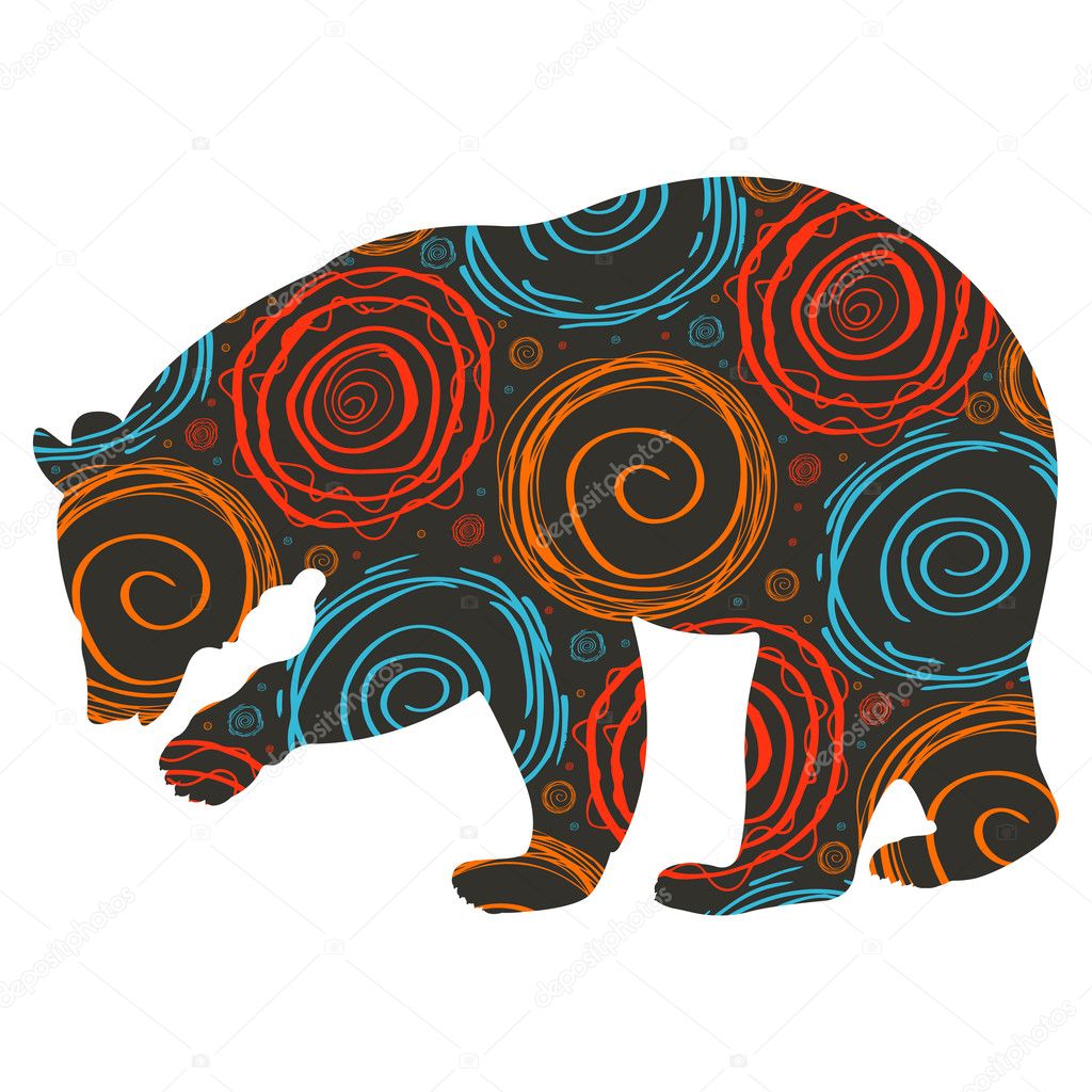 Bear colorful vector background
