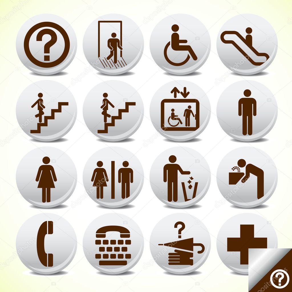 Icons set of service signs vector