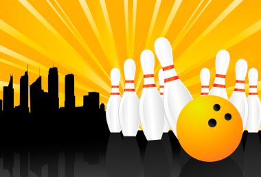 Bowling vector background clipart