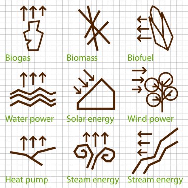 Energy background set vector clipart