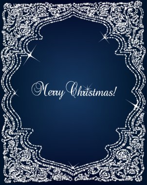 Christmas Crystal frame border vector background clipart