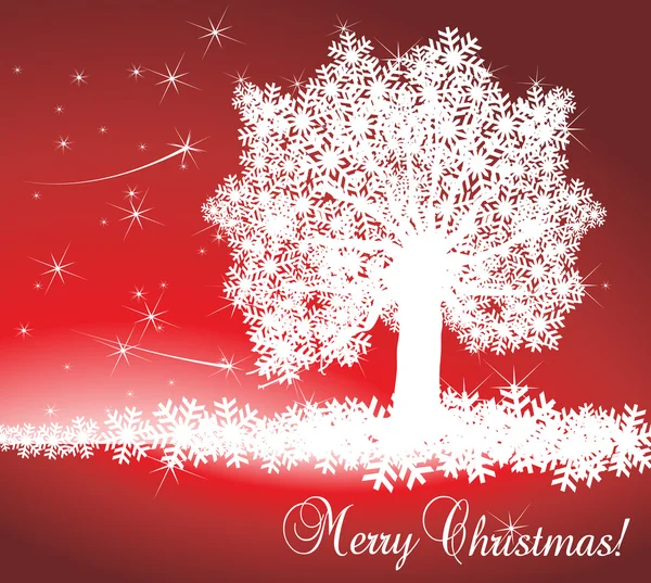 圣诞背景矢量与平安夜树装饰 — 图库矢量图片