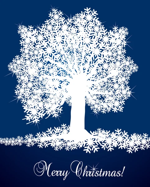 Snow tree vector background card — Stock Vector