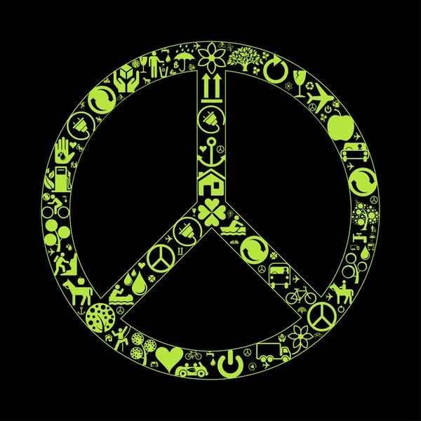Frieden Öko-Vektor Hintergrund Zeichen — Stockvektor