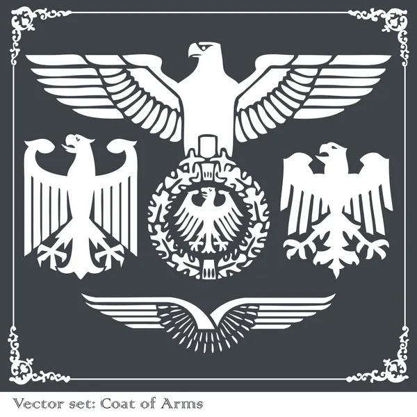 Eagle coat of arms heraldic — Stock Vector