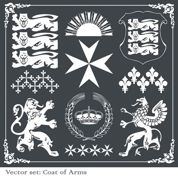 Sziluettek heraldikai oroszlánok vektor háttér — Stock Vector