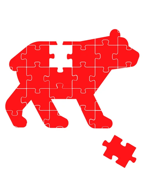 Bear puzzle vetor conceito fundo —  Vetores de Stock