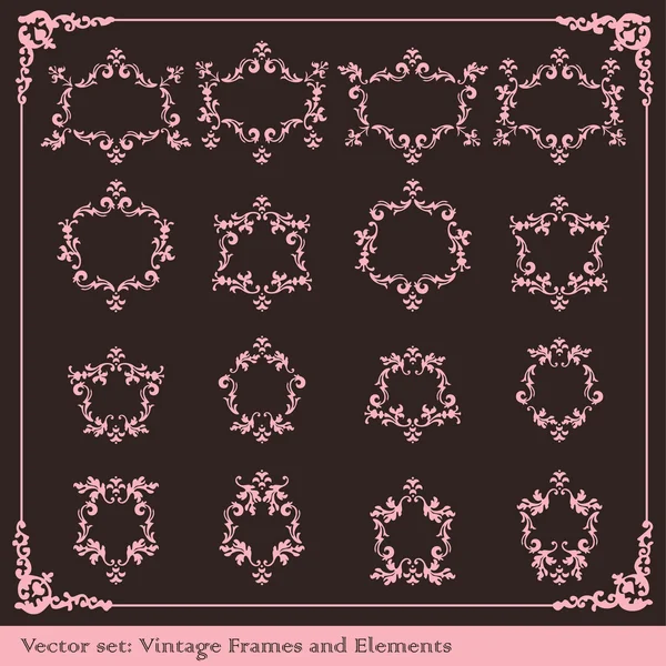 Elementos vintage para marco o cubierta de libro, vector de tarjeta — Vector de stock