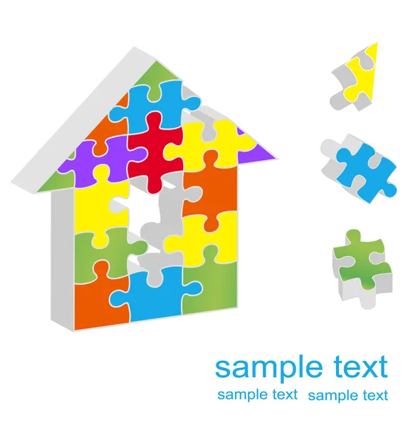 Puzzle Home vector — Stock Vector