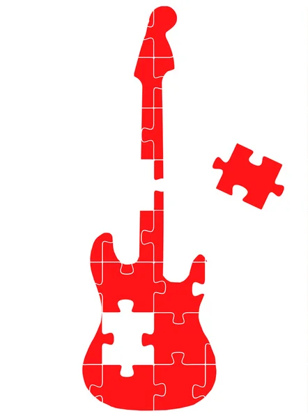 吉他拼图矢量概念背景 — 图库矢量图片