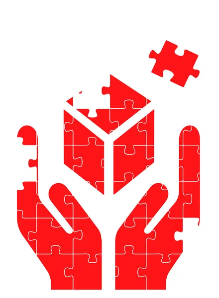 Fond vectoriel puzzle mains — Image vectorielle