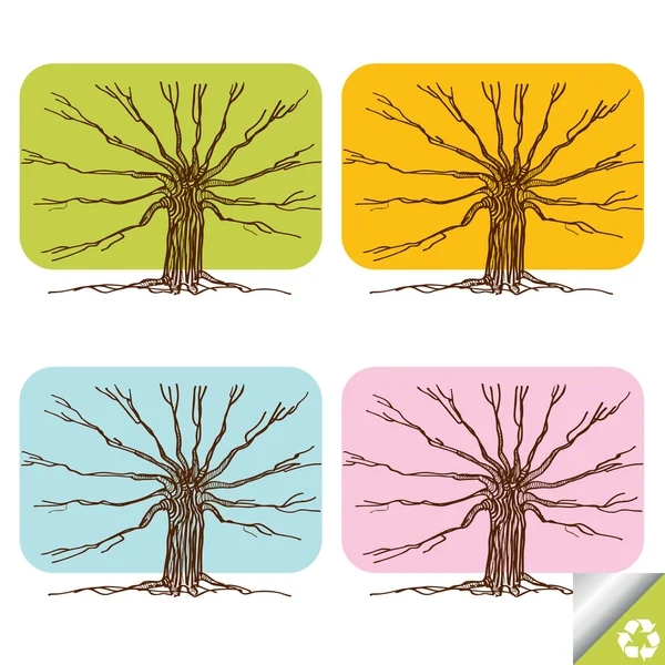 Renkli ağaç vektör arka plan — Stok Vektör