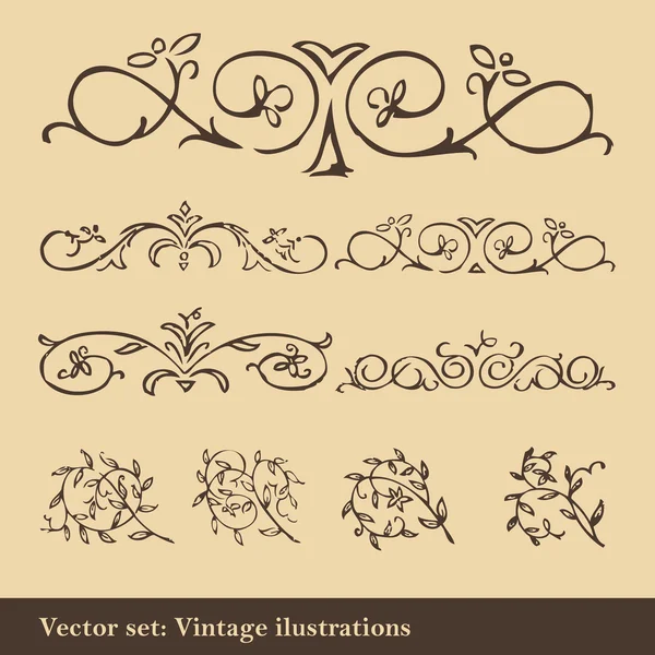 Elementi vintage per cornice o copertina libro, carta — Vettoriale Stock