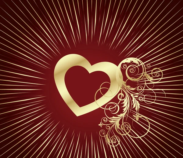Вектор фона красного сердца — стоковый вектор