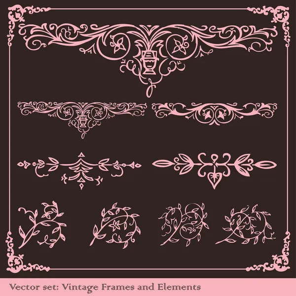 Vintage elements for frame or book cover, card vector — Stock Vector
