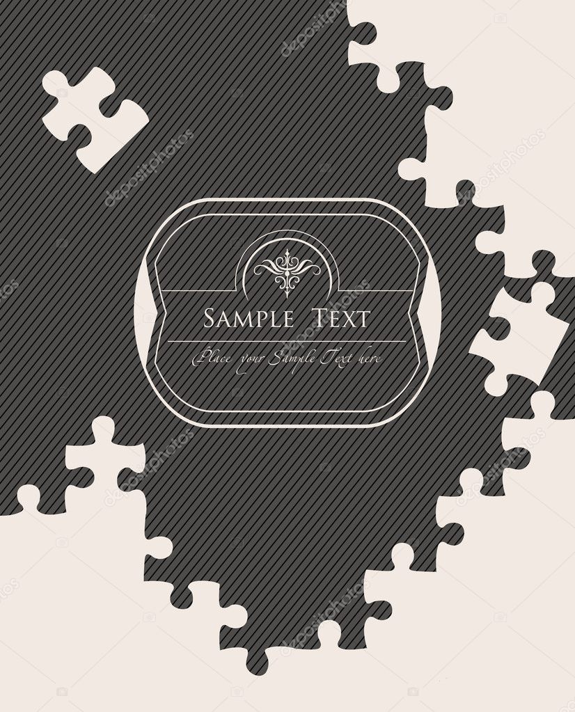 Vintage puzzle vector background
