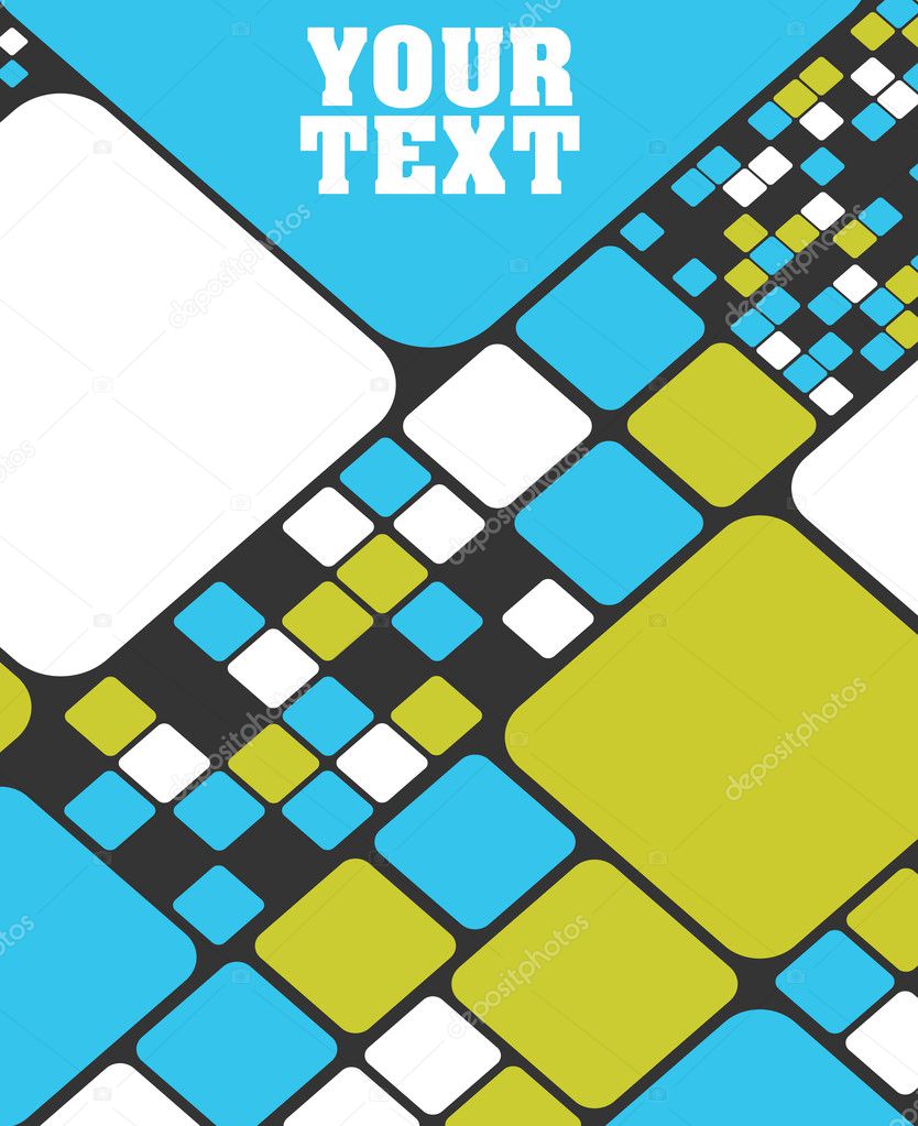 Vector retro background with round edge cubes or maze