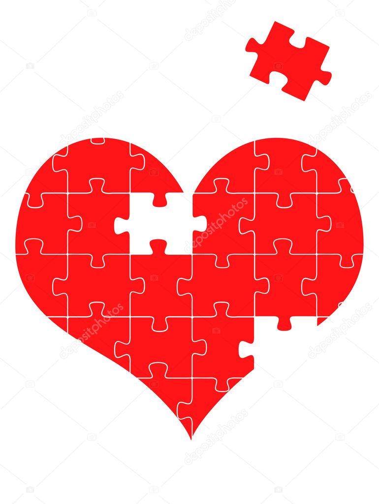 Puzzle heart, vector illustration background