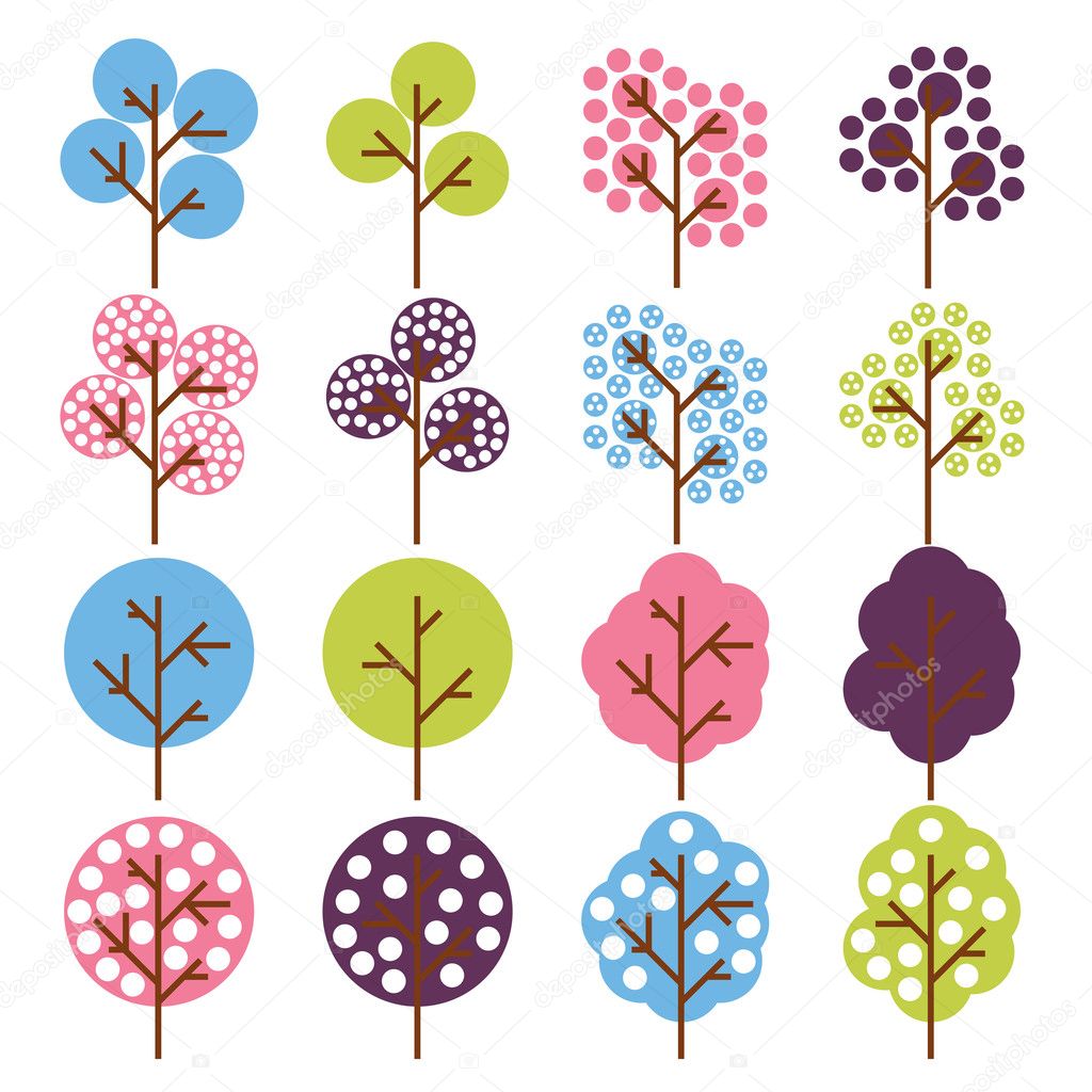 Colorful tree vector background