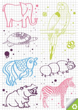 Animals vector set clipart