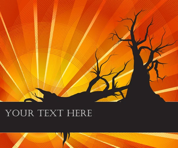 Coucher de soleil avec arbres — Image vectorielle