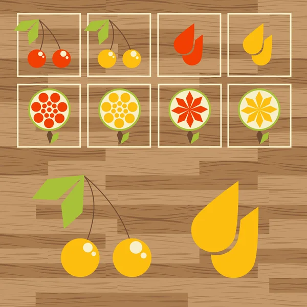 Przycisk set - wektor wiśnia owoców — Wektor stockowy