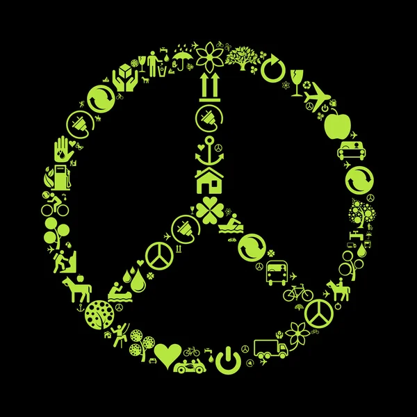 Frieden Öko-Vektor Hintergrund Zeichen — Stockvektor