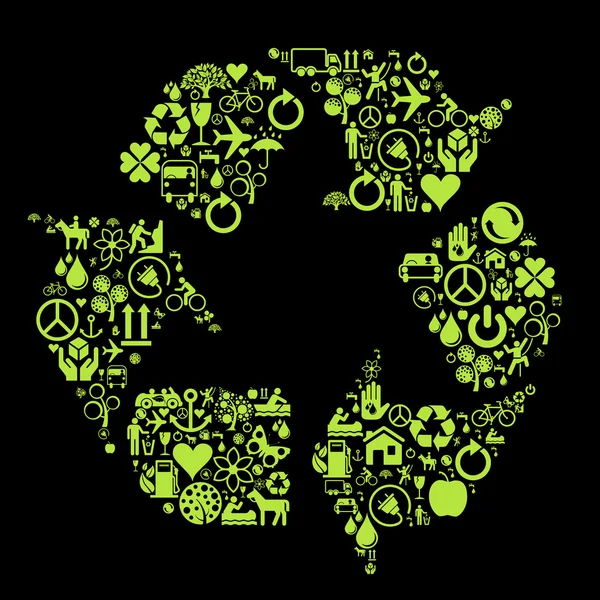 Recycle symbool. vector illustratie van vuilnis ronde ecologie — Stockvector