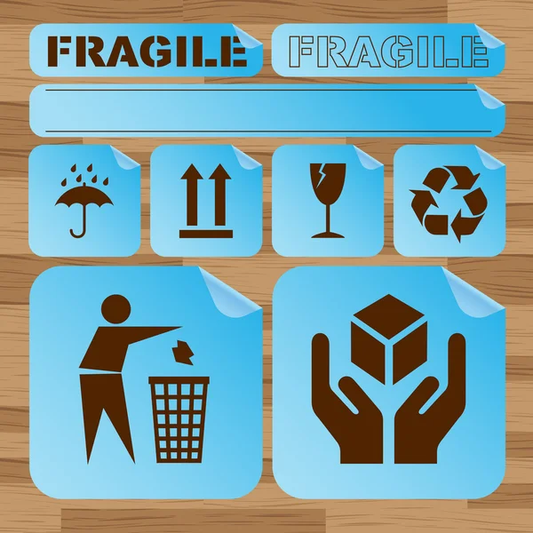 Vetor de conjunto de ícones frágil de segurança — Vetor de Stock