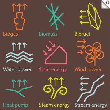 Energy background set vector clipart