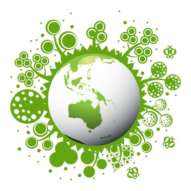 Ecology green planet vector concept background clipart