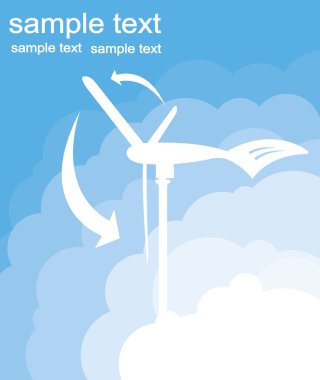 Alternative energy wind generator vector background clipart