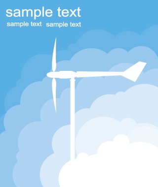 Alternative energy wind generator vector background clipart