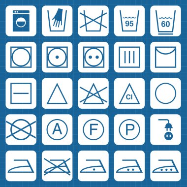 Vector washing security signs icons clipart