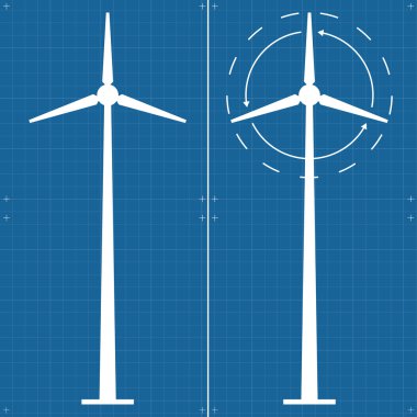 Alternative energy wind generator vector background clipart