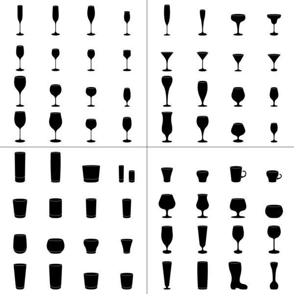 Copa de cristal de cerveza de vino vector conjunto — Archivo Imágenes Vectoriales