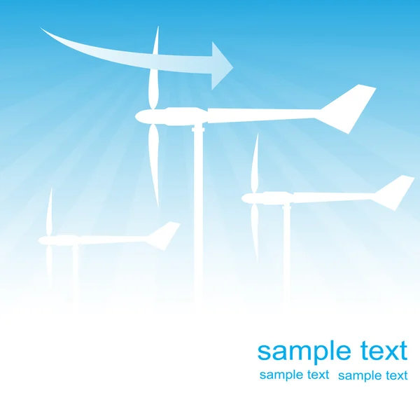 替代能源风力发电机矢量背景 — 图库矢量图片