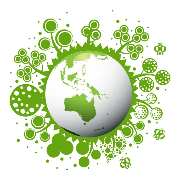 Ecologie groene planeet vector concept achtergrond — Stockvector