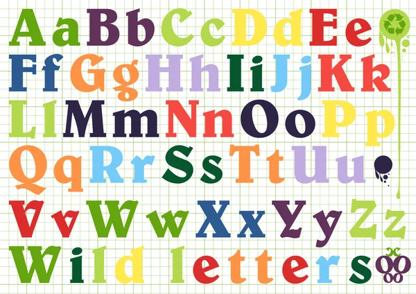 Kleurrijke alfabet - vector — Stockvector
