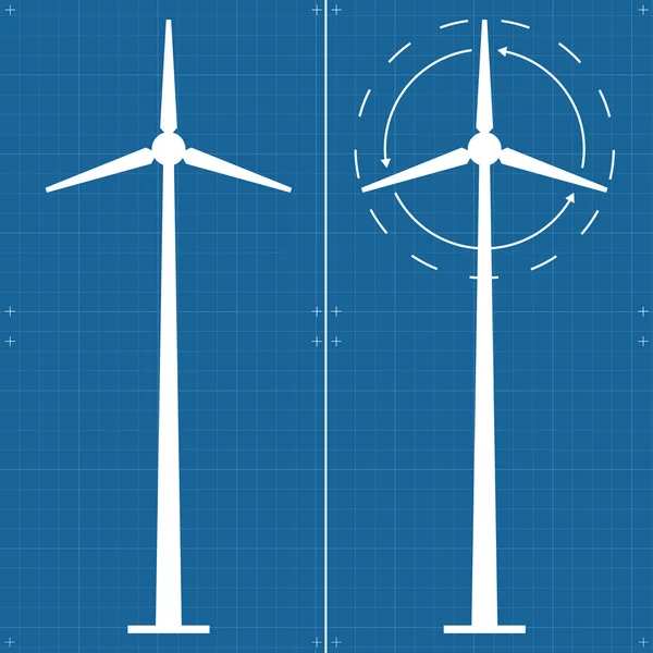 Alternatieve energie wind generator vector achtergrond — Stockvector