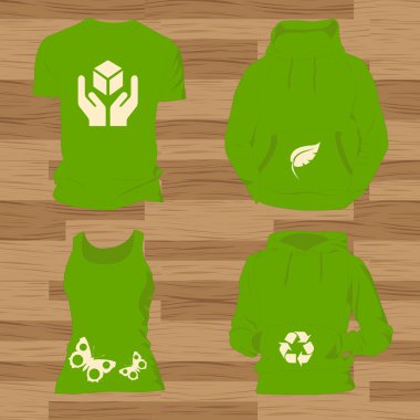 Eco clothes vector set clipart