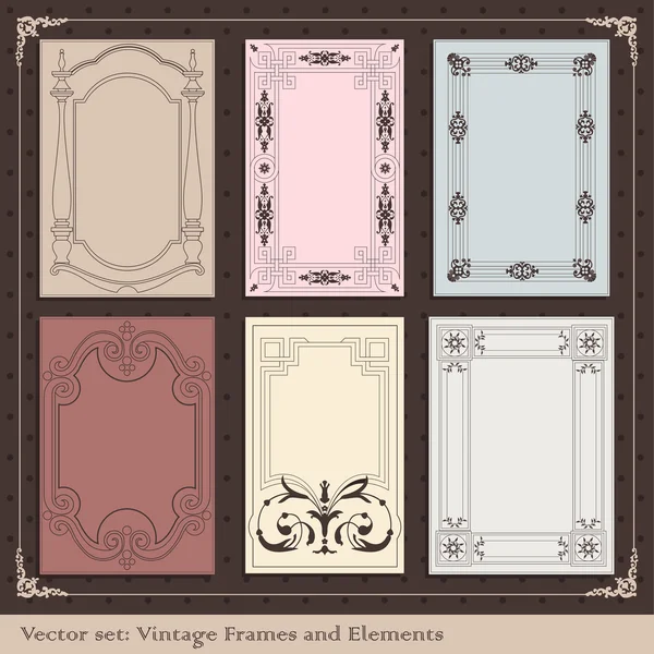 Elementi vintage per cornice o copertina libro, carta — Vettoriale Stock