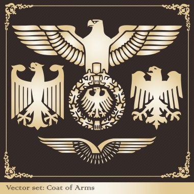 Eagle coat of arms heraldic clipart