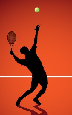 Tennis player silhouette clipart