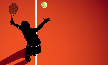 Tennis player silhouette clipart