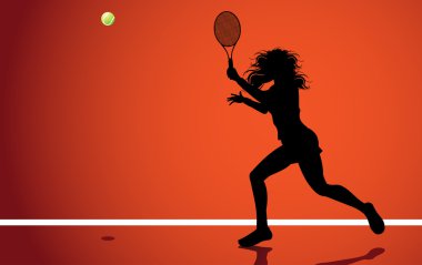 Tennis player silhouette clipart